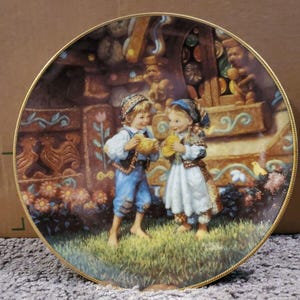 Knowles Collector Plate Vintage 1992 Hansel and Gretel 8.5&quot; Classic Fairy Tales