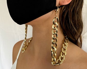 Golden Face mask chain