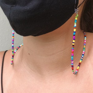 Mask Chain, Mask Lanyard, Multicolor Beaded Mask Holder, Face Mask Lanyard, Face Mask Necklace, Face Mask Chain, Facemask, Mask Lanyard