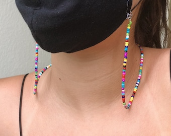 Mask Chain, Mask Lanyard, Multicolor Beaded Mask Holder, Face Mask Lanyard, Face Mask Necklace, Face Mask Chain, Facemask, Mask Lanyard