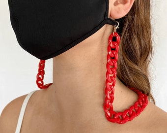 Designer Red Acrylic Mask chain