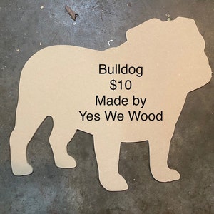 Bulldog Door Hanger: Blank MDF DIY Kit, Front Door Decor