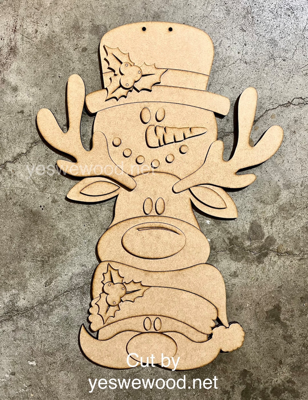 Christmas Character Stack Door Hanger, Unfinished MDF Blank DIY Kit - Etsy