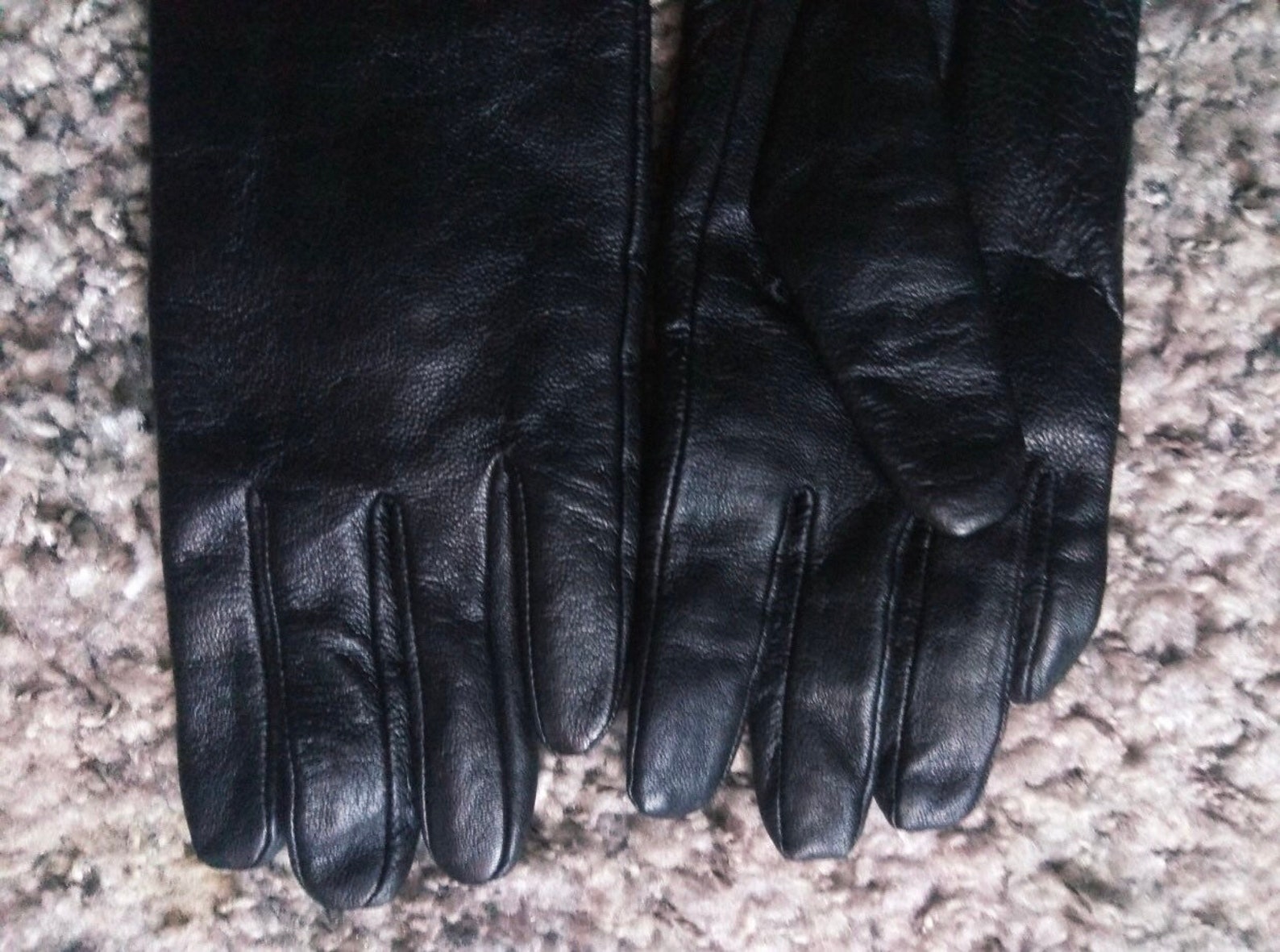 Women's winter leather gloves Size 8 Evening gloves Warm Etsy