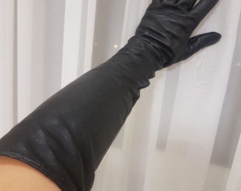 Flash sale!!! Women's winter leather gloves New Winter Gloves Size 6 1/2, 7, 7 1/2, 8, 8 1/2 Evening Gloves Warm Gloves Long Leather Gloves