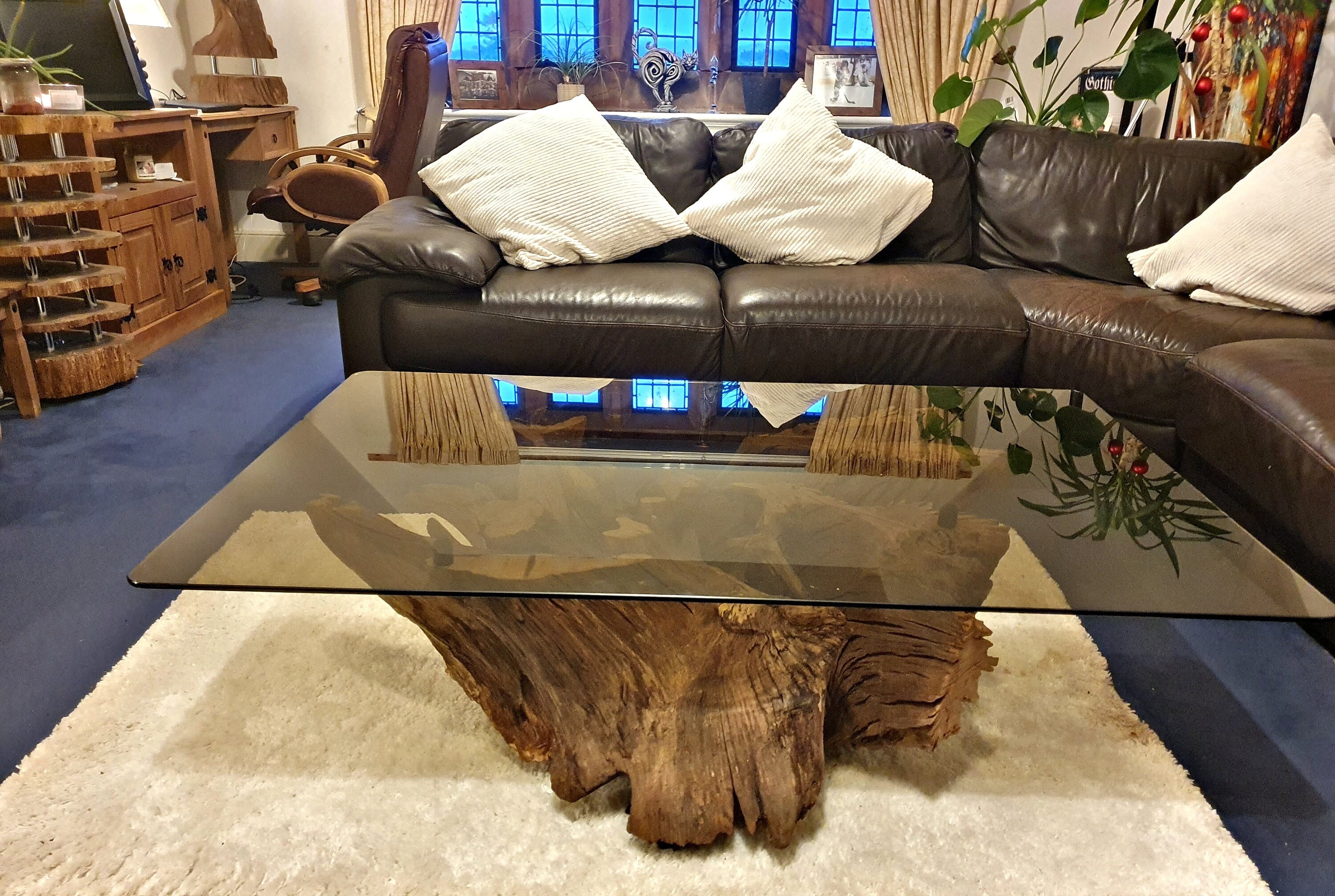 Oak Tree Root Coffee Table for Lounge Table Rustic Eco Furniture