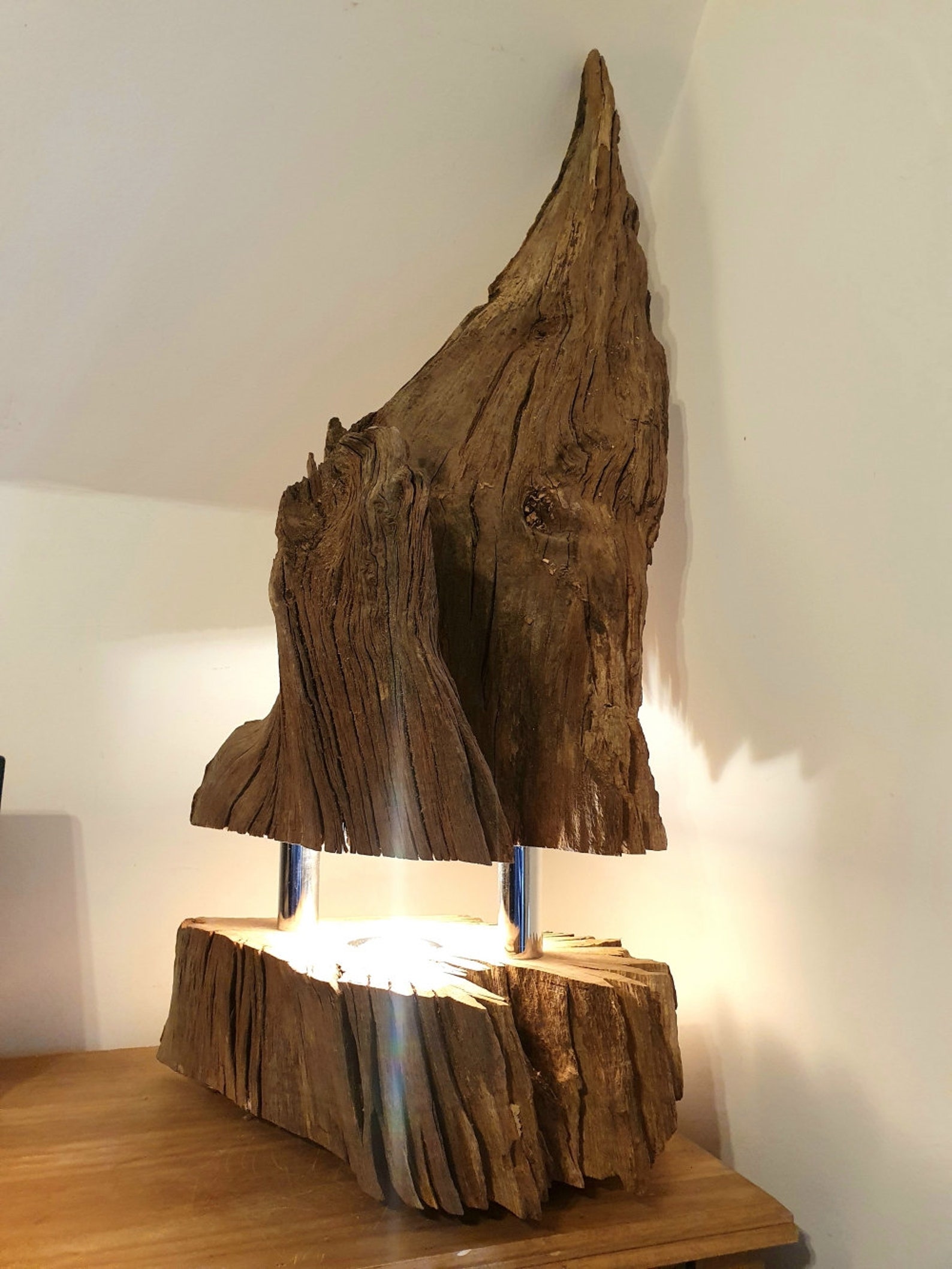 Statement Oak Root Lamp Etsy