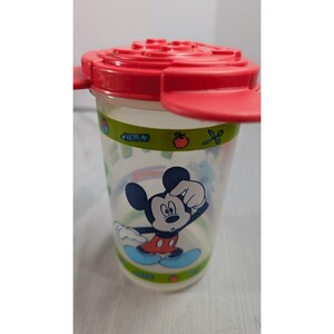 Tupperware Mickey Minnie Mouse-beker 3499A-5 vintage plastic Disney-beker afbeelding 3