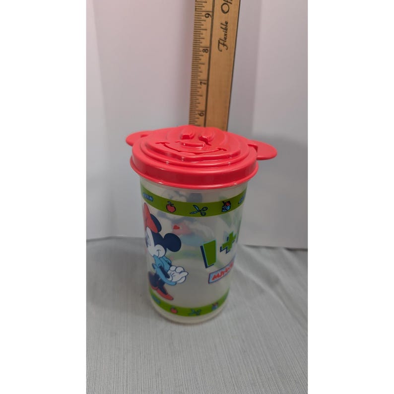 Tupperware Mickey Minnie Mouse-beker 3499A-5 vintage plastic Disney-beker afbeelding 5