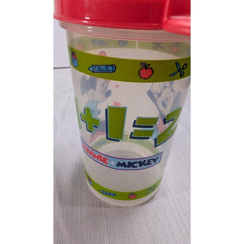 Tupperware Mickey Minnie Mouse-beker 3499A-5 vintage plastic Disney-beker afbeelding 4