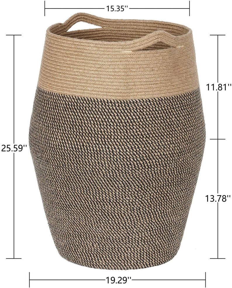 Tall Laundry Hamper Woven Jute Rope Dirty Clothes Hamper Etsy