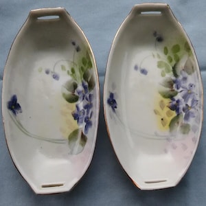 Antique Hand-painted 1800&#39;s-1900&#39;s china relish dishes Nippon