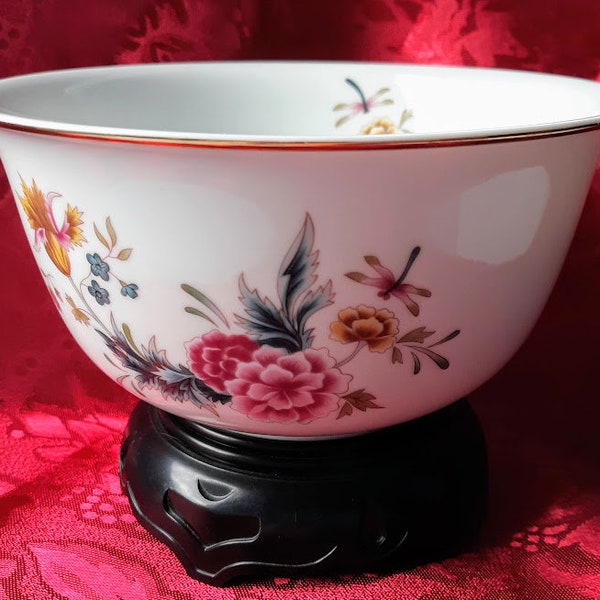 Vintage Avon 'Independence Day 1981' Porcelain Bowl with Black Plastic Stand
