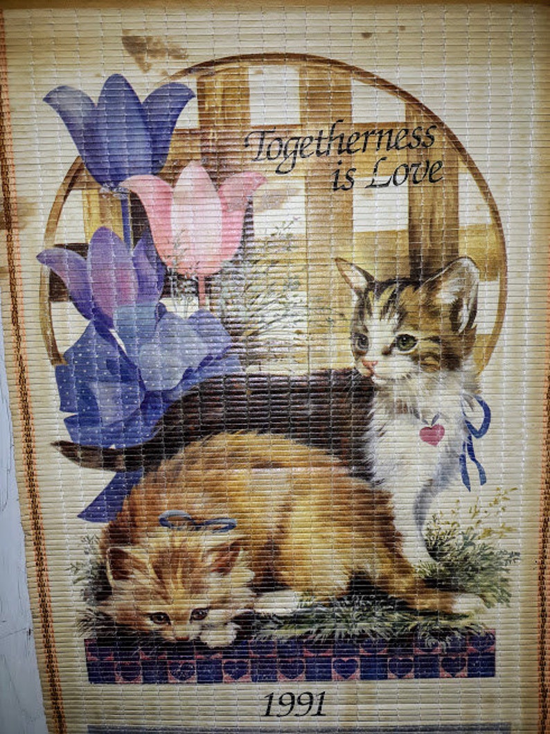 Vintage Reversible Cane Wall Scroll Calendar 1991 Etsy