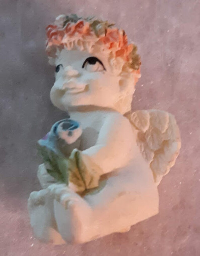 Pair of Miniature Polyresin Angel/Cherub Figurines Etsy