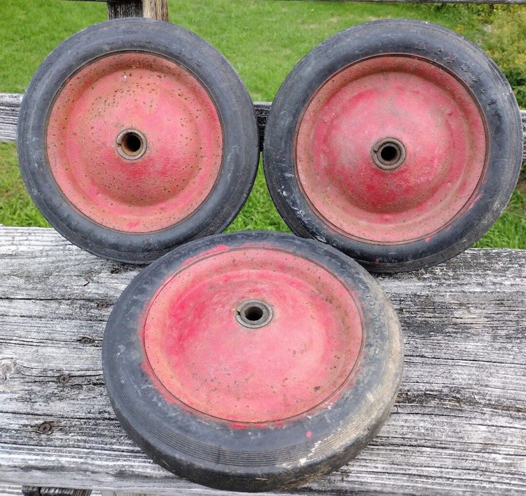 Antique or Vintage Wagon or Cart Wheels, republic Rubber Co
