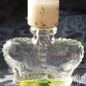 Vintage Miniature Prince Matchabelli &quot;Beloved&quot; 1/8 Fl Oz Crown Bottle, Glitter Lid, Empty, 1970s-1980s