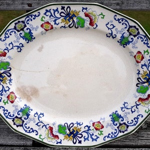 Antique Platter, Royal Doulton Burslem, England, &#39;Nanking&#39; Pattern, Early 1900&#39;s
