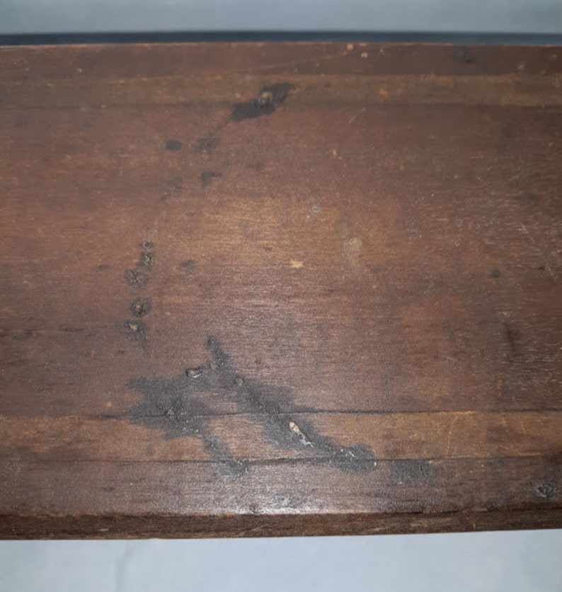 With Inlaid Border Vintage Handmade Wooden Box