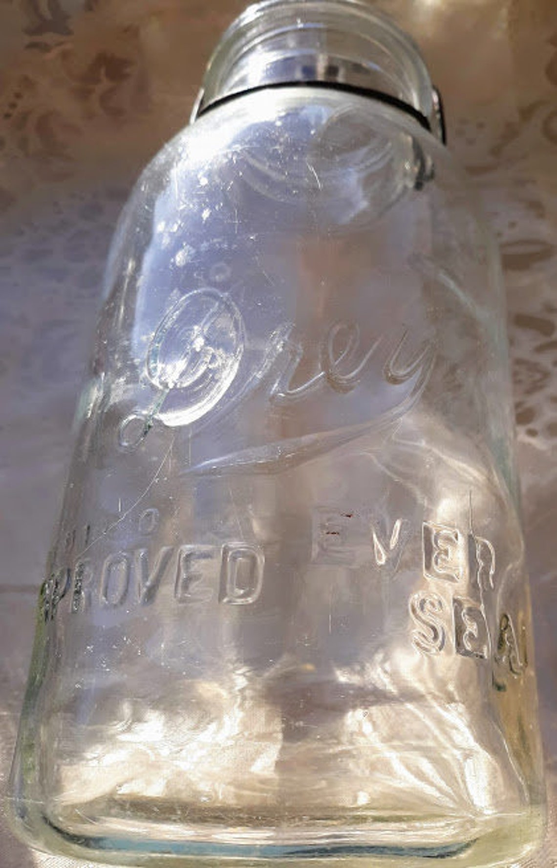 Vintage 'drey Ever Seal' Canning Jar Half Gallon Etsy