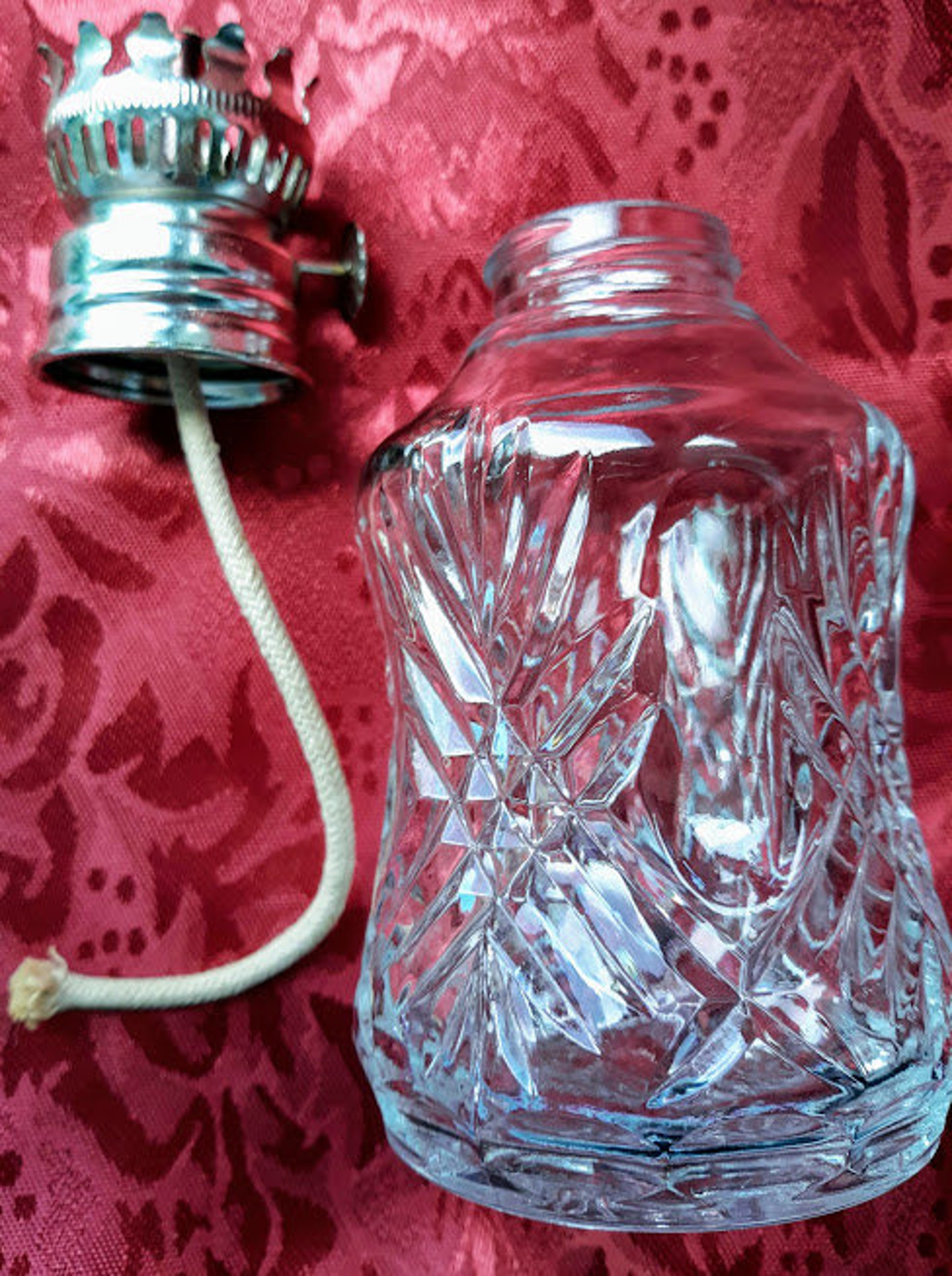 Vintage Lamplighter Farms Kerosene Oil Lamp Made in Austria Etsy