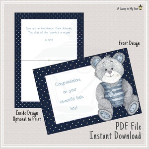 Baby Boy Karte, biblische Karte, Grußkarte, digitaler Download, JW Karte, Bibel Vers Karte, Baby Shower Karte, es ist ein Junge