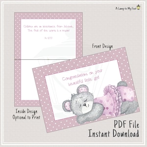 Carte de bébé fille, carte scripturale, carte JW, carte de verset biblique, carte de voeux, téléchargement numérique, carte de douche de bébé, c'est une fille