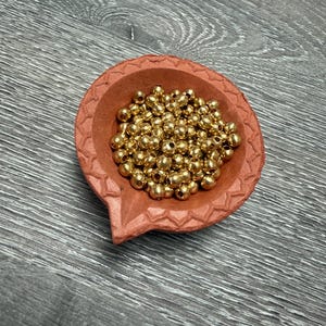 Brass beads 4 x 4.5 mm, round, macrame, jewelry making, hippie, crafts