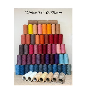 0,75mm "Linhasita" 5m/10m/20m gewachstes Makramee Garn in verschiedenen Farben zur Schmuckerstellung, DIY Garn, Lederarbeiten, Schnur