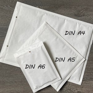 Luftpolstertasche Luftpolsterumschläge Versandtaschen DIN A6, 1A DIN A5, B6 DIN A4, G7 in weiß Bild 1