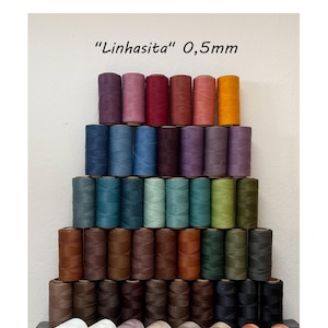 Hilo "Linhasita" de 0,5 mm, 5 m/10 m/20 m, macramé encerado en varios colores para hacer joyas, colores neón, manualidades en cuero, hilo DIY