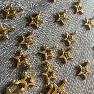 Brass pendant star 19 x 15 mm, ethnic, macrame, jewelry making, hippie, crafts, brass charms, tribal jewelry