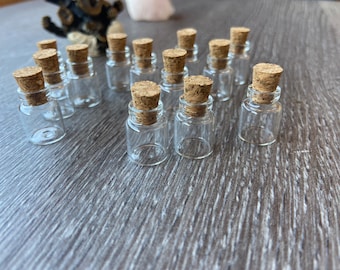1 ml mini glass vial (13 x 18 mm) with cork test tube, small vials e.g. B. for bead crafts