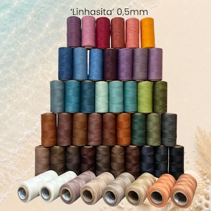 Hilo "Linhasita" de 0,5 mm, 5 m/10 m/20 m, macramé encerado en varios colores para hacer joyas, colores neón, manualidades en cuero, hilo DIY