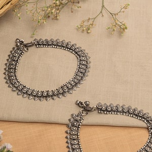 Indian anklet - Oxidized Anklets made with brass, Bollywood Anklet, Traditional Anklet, German Silver oxidised anklet, Gift for women