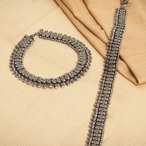 Indian anklet - Oxidized Anklets made with brass, Bollywood Anklet, Traditional Anklet, German Silver oxidised anklet, Gift for women