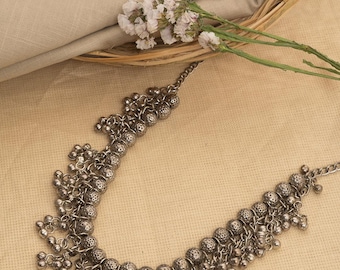 Handgefertigte oxidierte Silber Choker | Ethno Indianer Boho Halskette