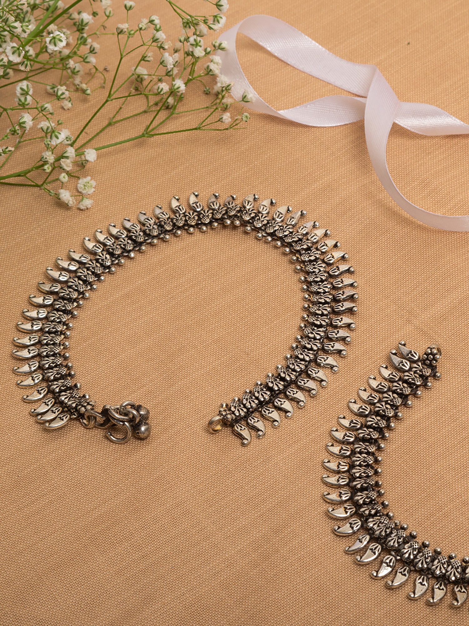 Oxidized Anklet Etsy UK