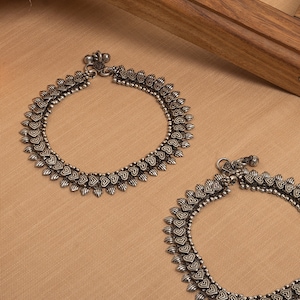 Indian anklet - Oxidized Anklets made with brass, Bollywood Anklet, Traditional Anklet, German Silver oxidised anklet, Gift for women