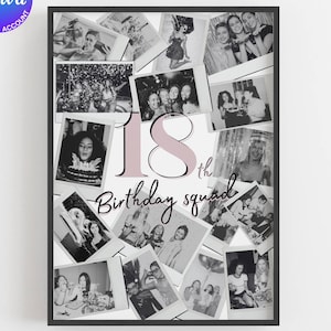 Custom Polaroid Frame Wall Art, Personalized Gift for Best Friend Female, 18th Birthday Gift for Her, Birthday Gift for Best Friend