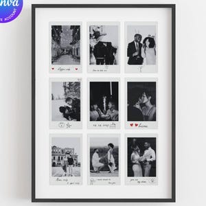 Personalized Polaroid Photo Collage, 1st anniversary gift, custom anniversary gift from photo, Memories photo gift, Custom Polaroid Frame