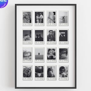 Personalized Polaroid Photo Collage, 1st anniversary gift for her, custom anniversary gift from photo, customize anniversary photo, Gift for