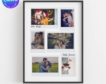 Personalized Photo Collage, 1st Anniversary Gift (Digital Download Canva Template)