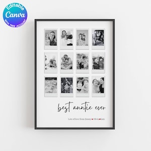 Auntie Photo Collage, Auntie Prints, Personalized Auntie Photo Prints, Canva Template, Aunt Photo Collage, Gifts for Her, Birthday Gift