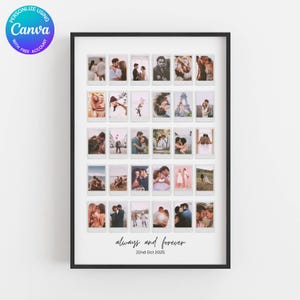 Personalized Polaroid Photo Frame Anniversary Template, Anniversary Photo Collage, Anniversary Gift for Boyfriend, Wedding Anniversary, Gift