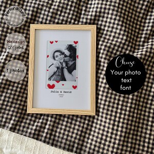 Personalized Polaroid Photo Collage, 1st anniversary gift for her, custom anniversary gift from photo, customize anniversary photo