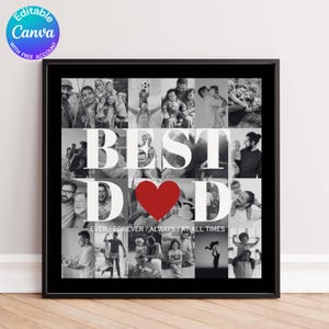 Daddy Photo Collage, Customized Father&#39;s Gift, Gift For Dad, Personalized Gift for Dad, First Father&#39;s Day Gift, Dad Gift from Son Daughter