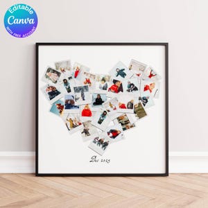 Heart Shape Photo Collage Templates, Heart photo collage, FAMILY photo collage, birthday photo collage, family photo art, Christmas gift