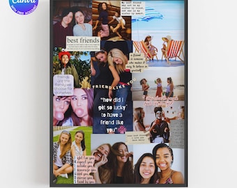 Einzigartiges Geburtstagsgeschenk für den besten Freund Foto-Collage Geschenk für Bestie Personalisiertes Freundschaftsgeschenk Benutzerdefiniertes Zitat Wandkunst für den besten Freund