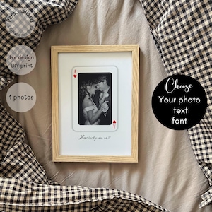 Presente personalizado de Dia dos Namorados para ela, presente personalizado, cartas de baralho personalizadas, impressão fotográfica, arte de parede digital, presente exclusivo para casais, presente romântico